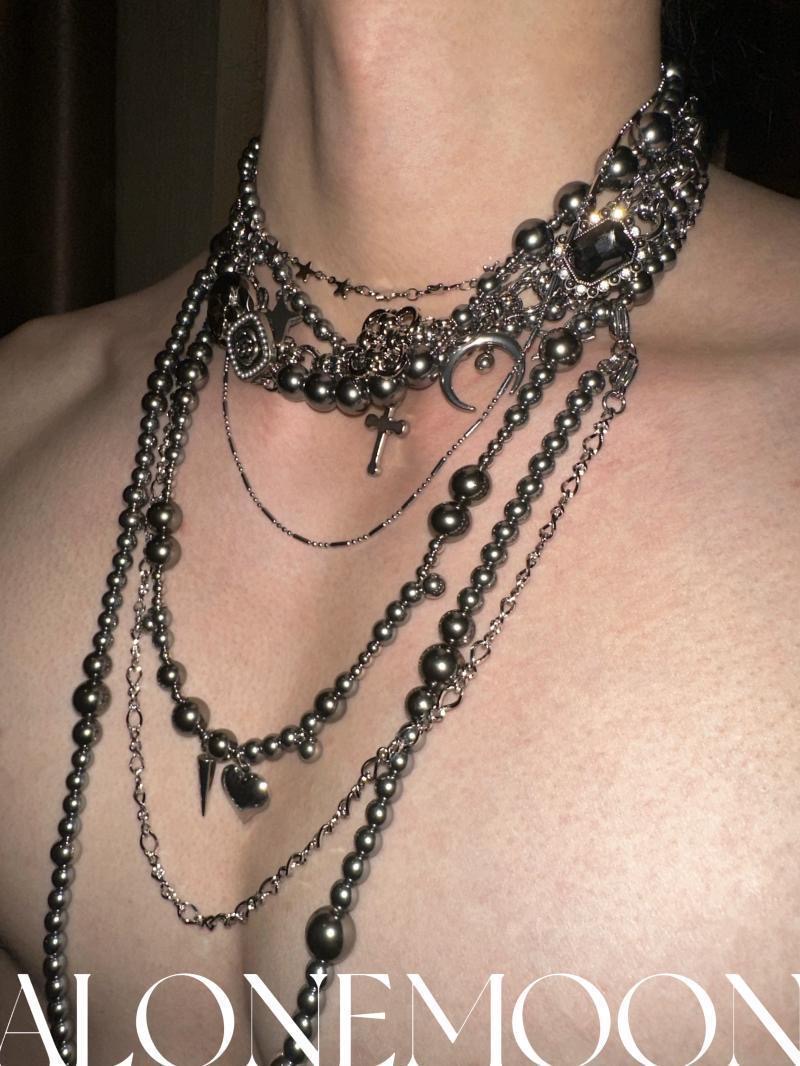 Body Jewelry Necklace - 男性と女性のためのチタンとスチールのボディチェーン,オリジナルのネックレス,ジーンズ,ボディアクセサリー,同じスタイル,重工業