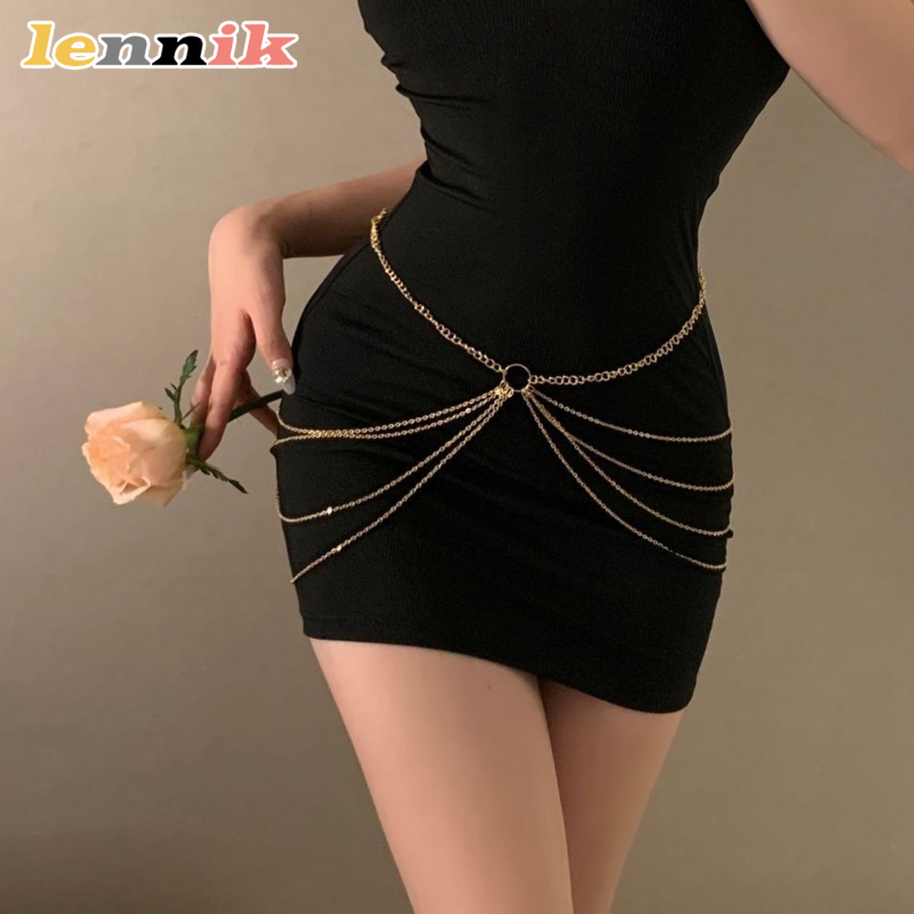 LENNIK タッセルメタル多層ウエストチェーン、女性用 3 - Body Jewelry For You のレビューと価格