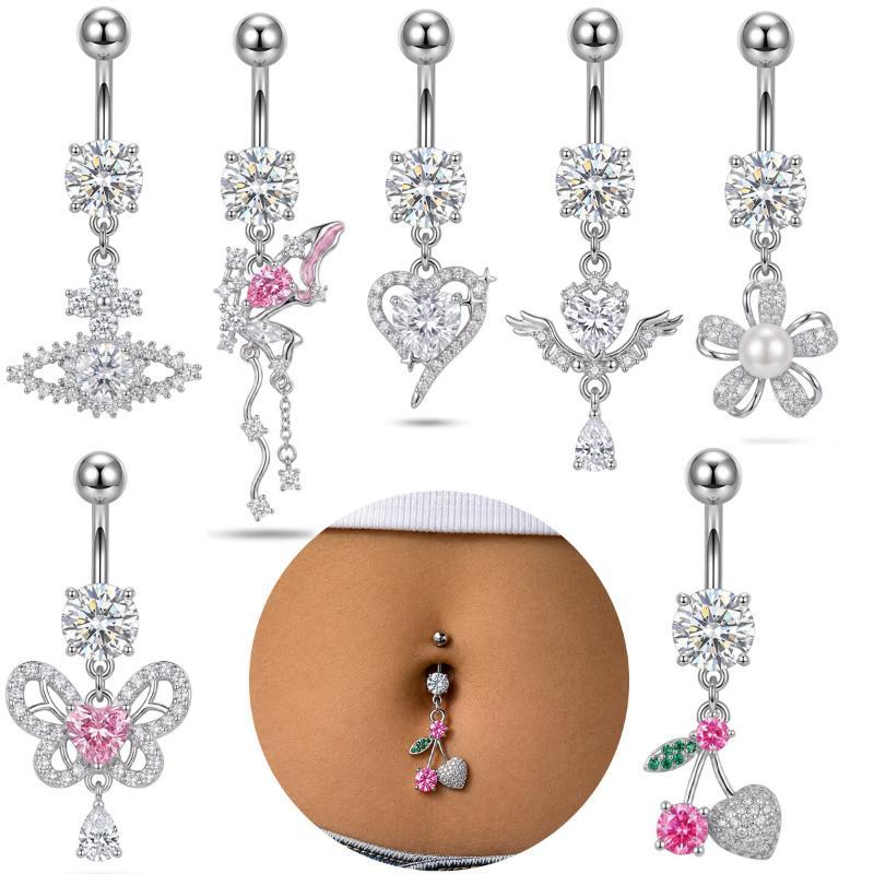 1個入り ダングルベリーボタンリング サージカルスチール製  - Body Jewelry Surgical Steel のレビューと価格
