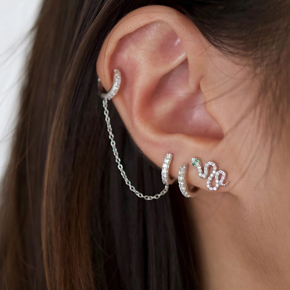 Zircon-外科用鋼スタッド,耳珠ピアスのイヤリング,スネ - Body Jewelry Surgical Steel のレビューと価格