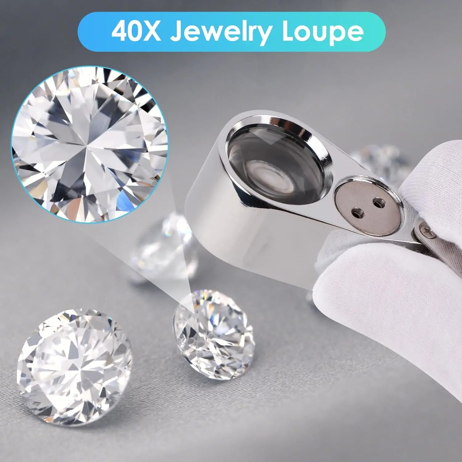 40倍照明付きルーペ拡大鏡、LED UVライト付き光学ガラス - Body Jewelry Repair のレビューと価格